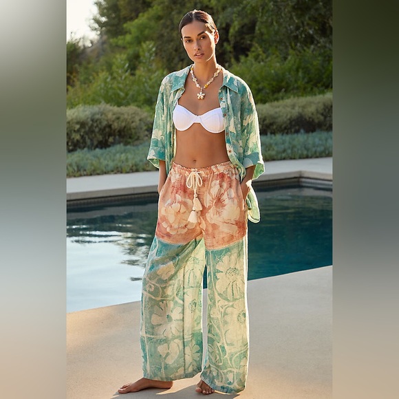 By Anthropologie Pants - BY ANTHROPOLOGIE LINEN WIDE LEG PANTS SIZE SMALL